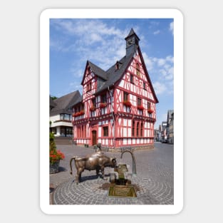 Town hall, old town, Rhens, Middle Rhine, Rhine, Rhineland-Palatinate, Germany Sticker